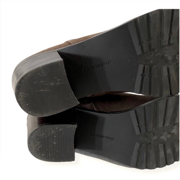 Lands End Chelsea Ankle Boots Sz 7.5 Brown Suede - Picture 10 of 15